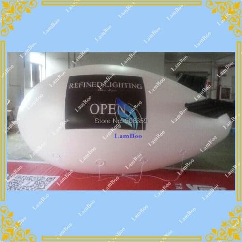 4m Long White Inflatable Airship / Blimp / Zeppelin with your LOGO for Different Events / Digital printing