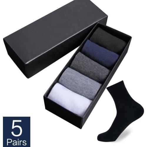 Mens Cotton Socks New Style Black Business Men Socks Long Soft Breathable Casual Thin Leisure Dress Summer Male Sock 5 pairs