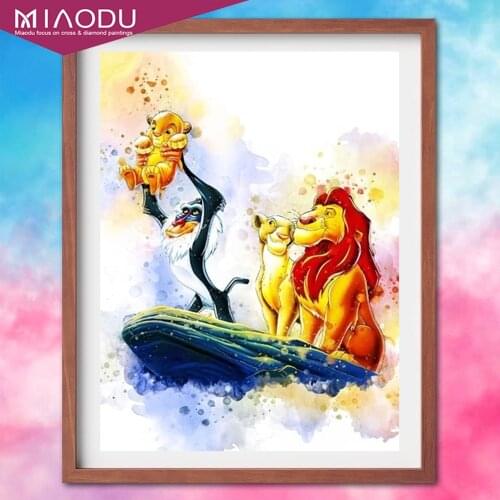 Diamond Painting Disney Cartoon Lion King Animal 5D DIY Cross Stitch Round Rhinestone Embroidery Mosaic Home Decor Handmade