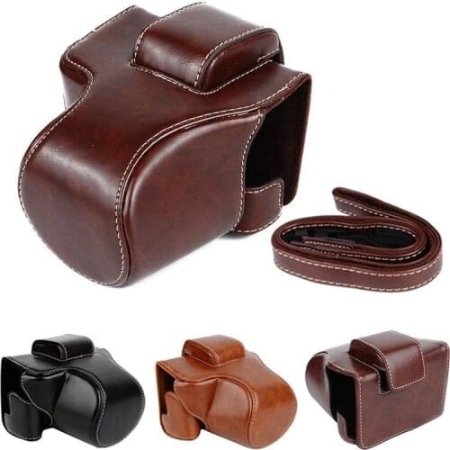 PU Leather Camera Case Cover Bag Skin Protector For Canon EOS M5 With 15-45mm Lens