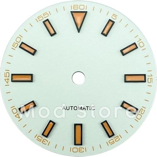 HQ 29mm White/Black Sterile Copper Watch Dial Milgauss Sun-Brushed No Date Fit For DG2813 ETA2824 Miyota8215 Mov't Luminous
