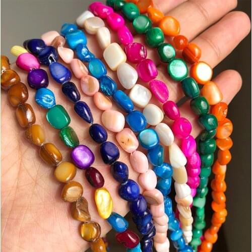 Natural Irregular color Shell Pearl Round Loose Beads for Jewelry Making 6-10mm Diy Bracelet Necklace Jewellery 15Inch Wholesale