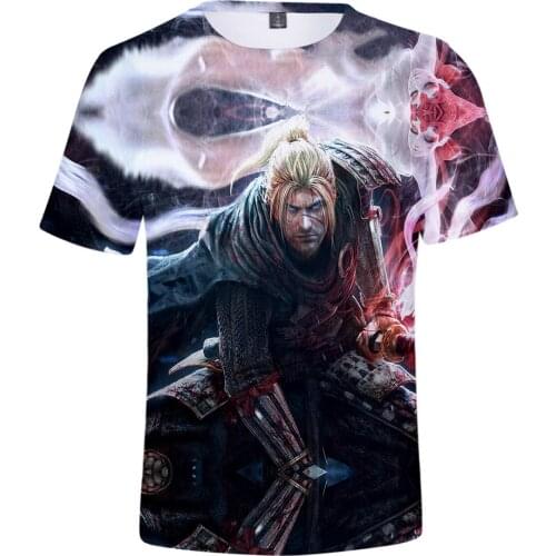 Anime Game NIOH 2 3D T Shirt Short Sleeve O-neck T-shirt Men Summer Casual Nioh 2 Harajuku Brand Tshirt Clothing Hot Sale Clothe