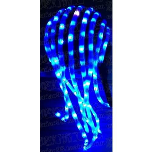 Stage performance headdress LED Light hair Lumious led hat party show future technology cosplay wigs