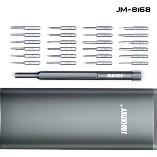 JAKEMY 25 in 1 JM-8168 Magnetic S2 Precision Screwdriver Kit with Aluminum Alloy Handle for Phones Laptop PC Repair