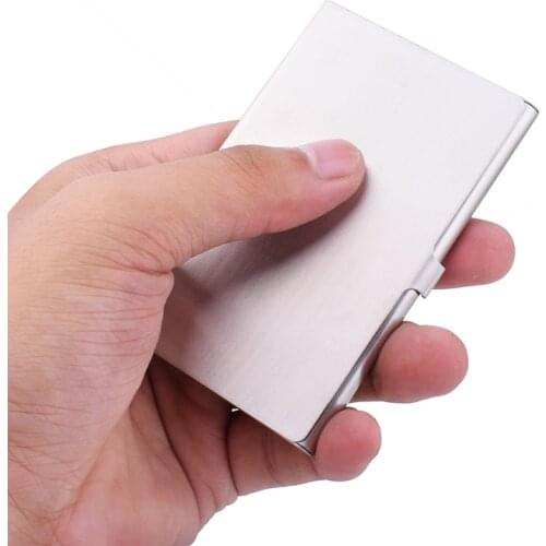 2020 Credit Card Box Men Women Slim Silver Stainless Steel Card Holder Wallet Housekeeper Card Cover Purse Business Essential