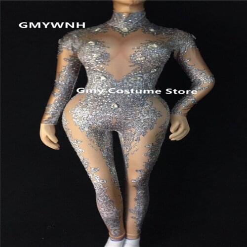 R7 Ballroom dj costumes pole dance bodysuit tights jumpsuit female host wears outfits bar performance catwalk show dress clothes