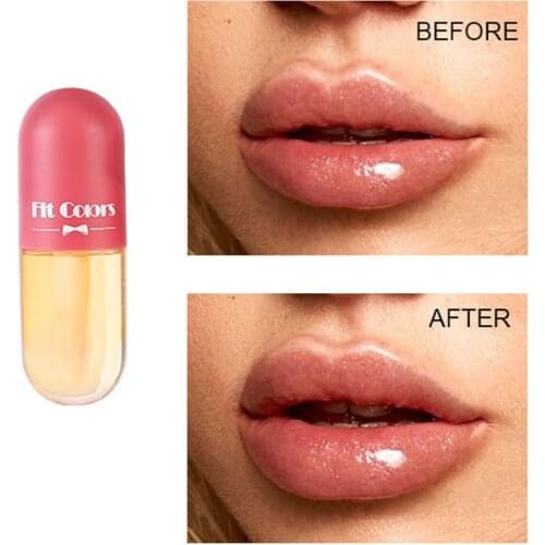 1Pc Crystal Lip Gloss Capsule Lip Plumper Clear Shiny Lip Oil Moisturize Liquid Lipstick Waterproof Volumizing Lips Makeup TSLM2