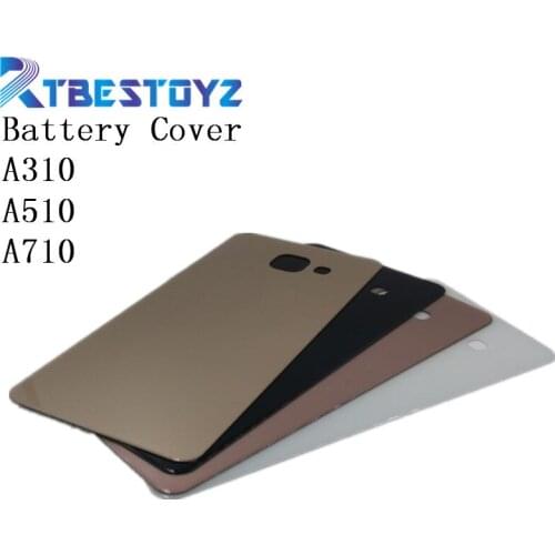 RTBESTOYZ Housing Battery Door Cover For Samsung Galaxy A3 A310 A5 A510 A7 A710 2016 Back Glass Cover With Adhesive