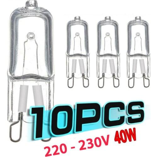 10PCS G9 Halogen Bulb 230-230V 40W 2700K Warm White Transparent Capsule LED Lamp Lighting Warm White for Home Kitchen