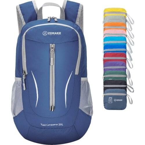 25L ZOMAKE Lightweight Packable Backpack Water Resistant Hiking Daypack, Small Travel Backpack for Women Men