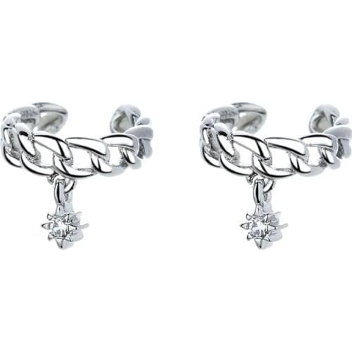 Luckydays Punk Rock Clip Earrings No Piercing Trendy Link Chain Earcuffs Statement Cartilage Earrings For Women Party Jewelry