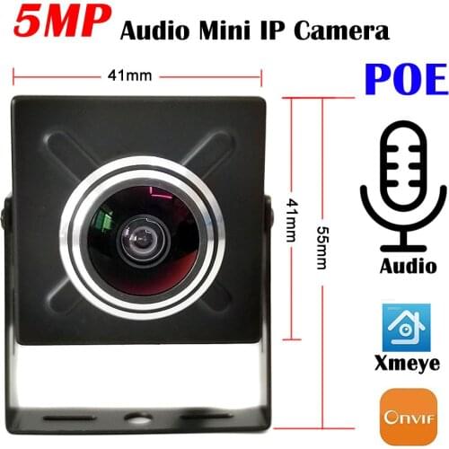 5MP Mini IP Camera POE Audio Micro CCTV Security Video Surveillance Home Indoor IP Cam Small HD CCTV Onvif Network Xmeye