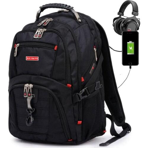 SIXRAYS Mens Backpacks 17 Inch Computer Notebook Travel Bags Unisex Large Capacity Bagpack Waterproof Business Usb Charge Bags