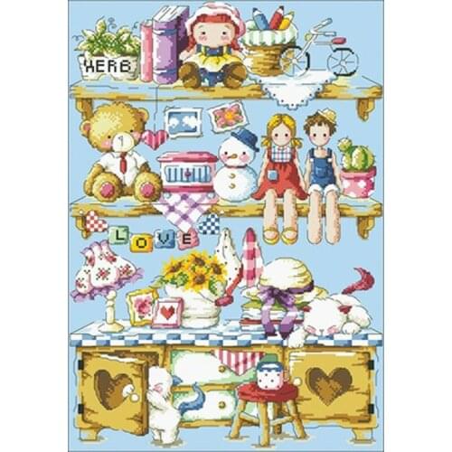 Toy store patterns counted 11CT 14CT Cross Stitch Set DIY Cross-stitch Kits Embroidery Needlework Home Decor