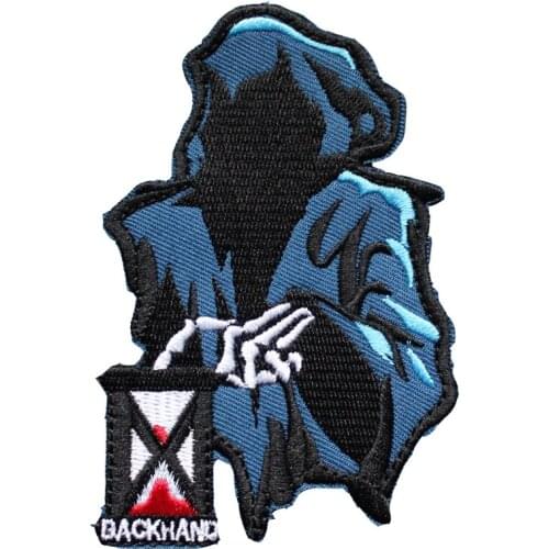 Masked Skeletor Backhand Embroidery Patches CHRISTMAS YET TO COME Armbands Iron On For Clothes Stickers Backpack Gifts