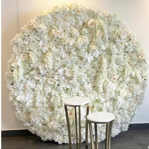 Very 3D Artificial Flower Wall And Fake Flowers Ivory Roses And Orchids Chrysanthemum Wedding Background Decoration GY785