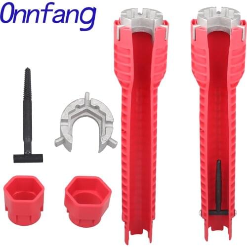 Onnfang 8 In 1 Flume Wrench Anti-slip Kitchen Sink Key Repair Wrench Bathroom Faucet Assembly Plumbing Installation Wrench Set