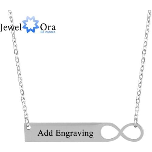 Personalized Custom Name Infinity Necklace Engrave Name Bar Necklaces & Pendants for Women (JewelOra NE101786)