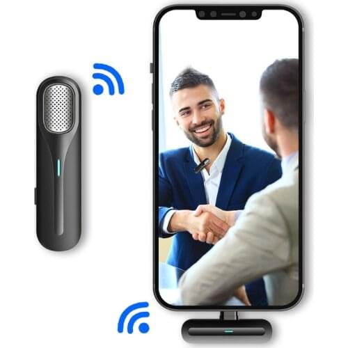 Portable Lavalier Microphone Type-C Port Ultra Light Weight Handhold Mic System Widely Use for Video Recording Teaching