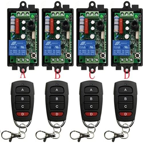 AC 220 V 1 Channel 1CH RF Wireless Mini Switch Relay Receiver Remote Controllers For Light switch With Waterproof Transmitter