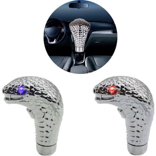 Car Manual Gear Shift Knob Stick Led Eyes Chrome Cobra Snake Cool Shift Lever 77HF