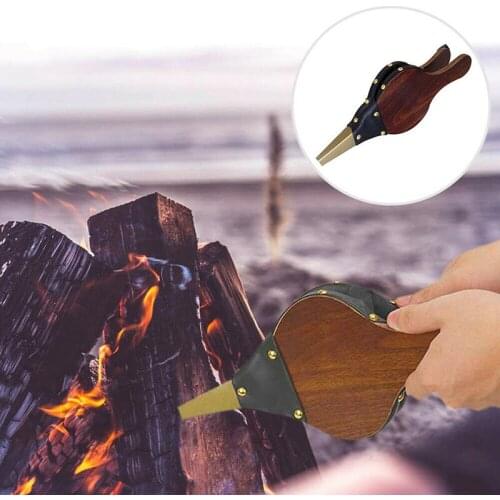 Hand Fireplace Blower Kitchen Barbecue Tools Vintage Wooden Manual Air Blower Fan For Barbecue Grilling Bellows Supplies