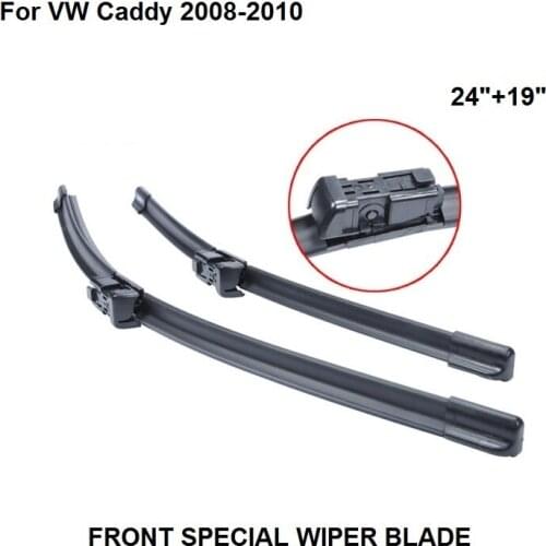 Wiper Blade For VW Caddy 2008-2010 24''+19'' High Quality Natural Rubber Clean Front Windshield
