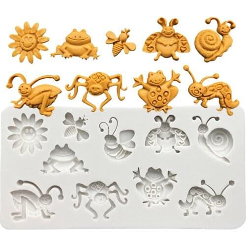 Bee Butterfly Frog Snail Silicone Cake Baking Mold Sugarcraft Chocolate Cupcake Fondant Cake Decorating Tools