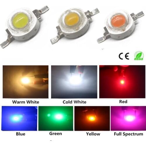 10pcs 1W 3W High Power LED Light-Emitting Diode LEDs Chip SMD Warm White Red Green Blue Yellow For SpotLight Downlight Lamp Bulb