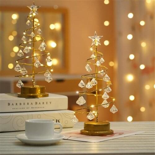 LED Christmas Lights Holiday Decoration Lights Crystal Christmas Tree Table Lamp Christmas Decoration (without battery)