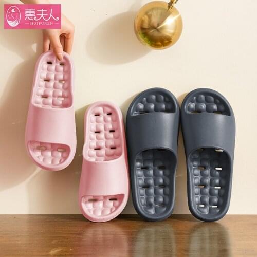 Women Summer Slippers Cut-out Lovers Indoor Bathroom Slipper Soft EVA Female Male Home Floor Shoes Woman Platform Massage Slides