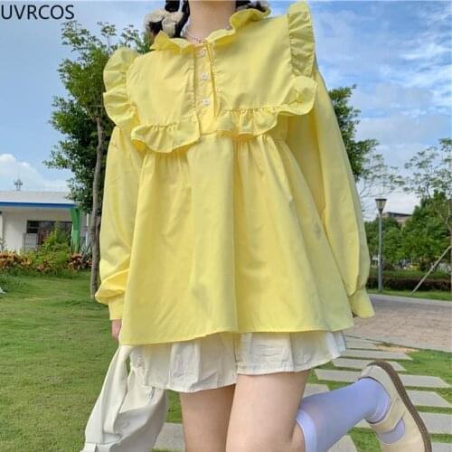 Желтые блузки UVRCOS China At AliExpress