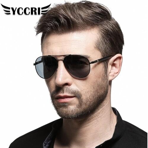 YCCRI New Photochromic Sunglasses Day and Night Vision Driving Sun Glasses Mens Aviation Polarized UV400 Women Titanium Goggles