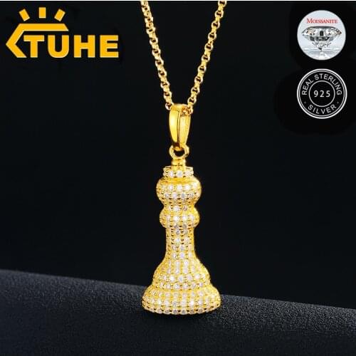 Classic Fashion Moissanite Pendant Necklace Top Quality 100% 925 Sterling Silver For Women Hip Hop Jewelry Drop Shipping
