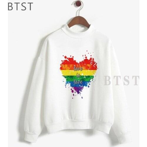 Creative Rainbow Heart Gay Pride Rainbow Flag Lgbt Women Clothes Pattern Sweatshirt Ladies Long Sleeve Tops Casual Pullover