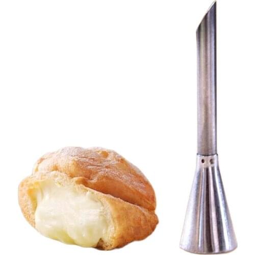 3PCS Stainless Steel Puff Nozzle Tip Long Cake Decorating Tip Sugar Craft Icing Piping Pastry Tips Puff Syringe Machine E017