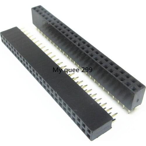 10 pcs 25P 2*25pin Female Double Row Straight Pin Pitch 2.54mm 2*25 Needle Header Strip Socket Connector