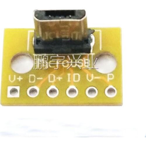 10pcs Vertical Micro USB male plug PCB soldering adapter board welding socket Test universal board