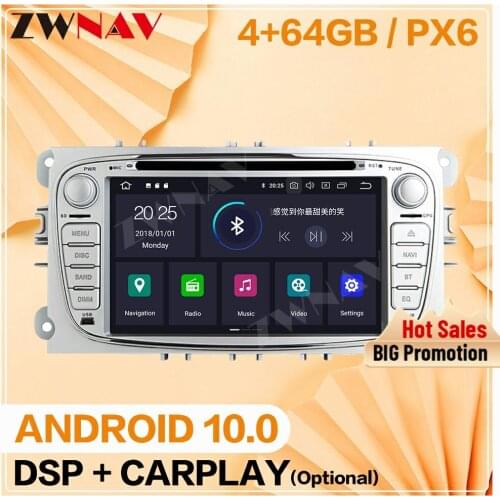 2 din 64G For FORD/Focus/S-MAX/Mondeo/C-MAX/Galaxy Android 10 Multimedia player Video Audio Radio GPS Navi Head Unit Auto Stereo