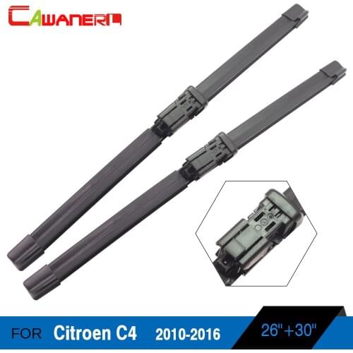 Cawanerl 2Pcs Automotive Soft Rubber Windshield Frameless Wiper Blades Durable For Citroen C4 2010-2016