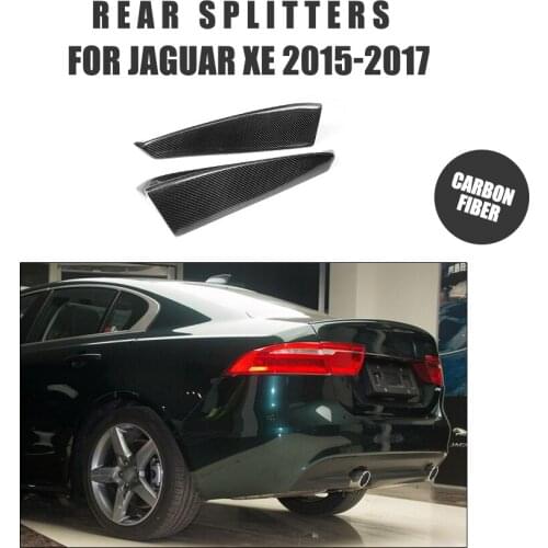 2PCS/Set Carbon Fiber Rear bumper lip splitters Side Chin Aprons Flaps for Jaguar XE Sedan 4-Door 2015-2017