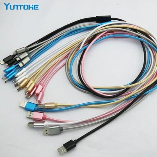 3 In 1 Micro USB Type C Multi Charger Cable for iPhone Xiaomi Redmi Note Samsung Mobile Phone USB USB-C Charging Cabel 300PCS
