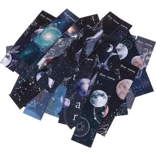 30pcs Roaming space Paper bookmarks Cartoon bookmarks for books/Share/book markers/tab for books/stationery Gift Stationery card