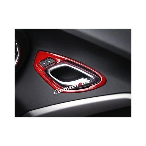 ABS Inner Door Handle Bowl Red Cover Trim 2pcs For Chevrolet Camaro 2016-2017