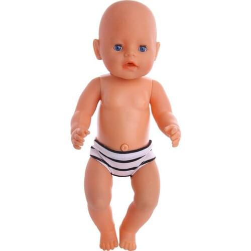2 colors Handmade Doll Striped panties accessories Fit 18 Inch Doll &43cm New Born Baby Clothes