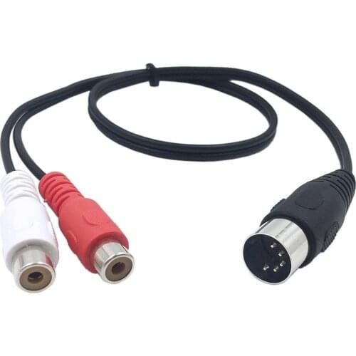 Din 5 Pin Male to 2 RCA Female Professional Grade Audio Cable for Bang & Olufsen, Naim, Quad.Stereo Systems (0.5m)