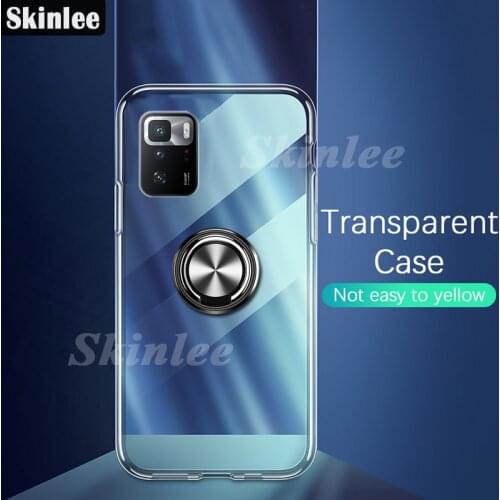 Skinlee For Xiaomi Poco X3 GT Case Official Original Shockproof With Ring Holder Soft Clear Cover For Poco X3 Pro Case
