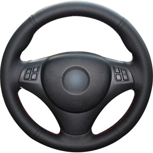 Black Leather Car Steering Wheel Covers for BMW E90 320i 325i 330i 335i E87 120i 130i 120d auto Steering Covers