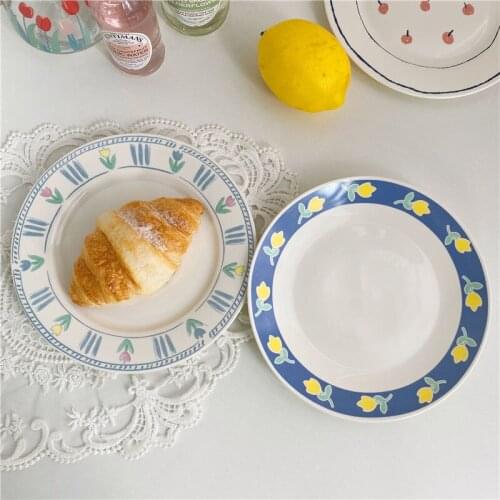 Bone China Dessert Plate 8 Inches Bread Cake Pie Saucer Home Restaurant Fruits Salad Dishes Party Tableware Dinner Plate